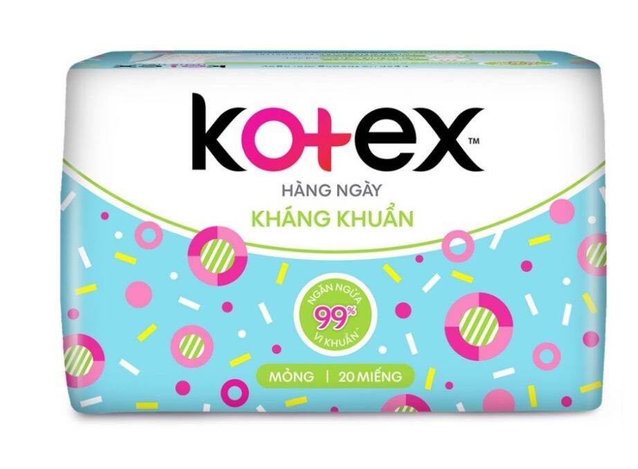 Băng vệ sinh Kotex hằng ngày kháng khuẩn mỏng 20 miếng/gói cao cấp