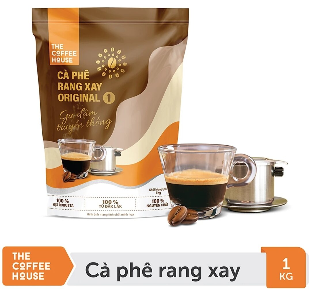 Gói 1kg cà phê rang xay orginal 1 the coffee house
