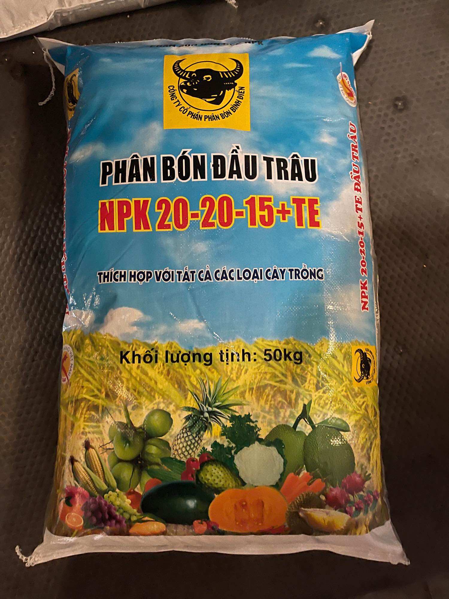 NPK 20-20-15+TE (gói chiết 1kg) Đầu Trâu Cao Cấp phân bón Bình Điền