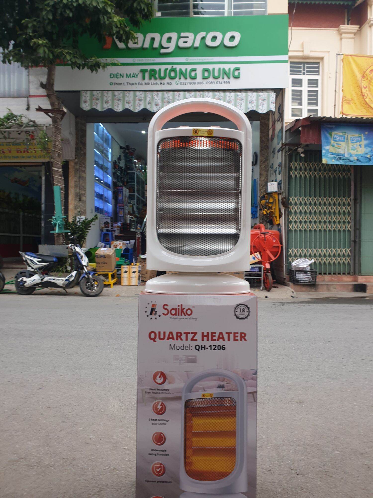 Máy sưởi , quạt sưởi saiko .qh-1206. 3 bóng 1200w