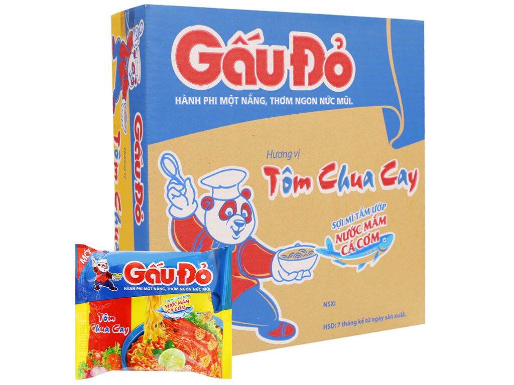thùng 30 gói mì gấu đỏ