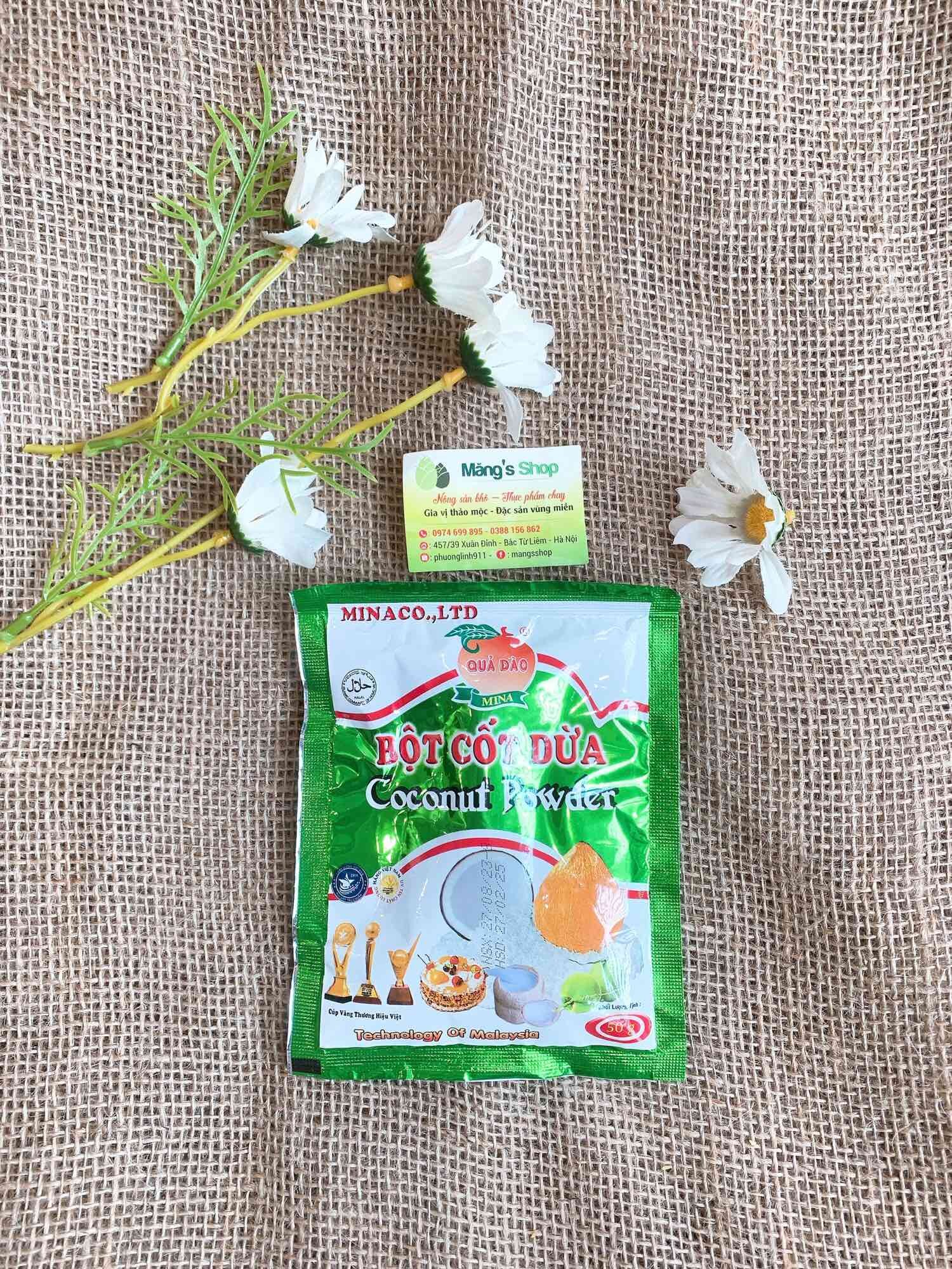 Bột cốt dừa gói 50g thơm ngon, tiện lợi