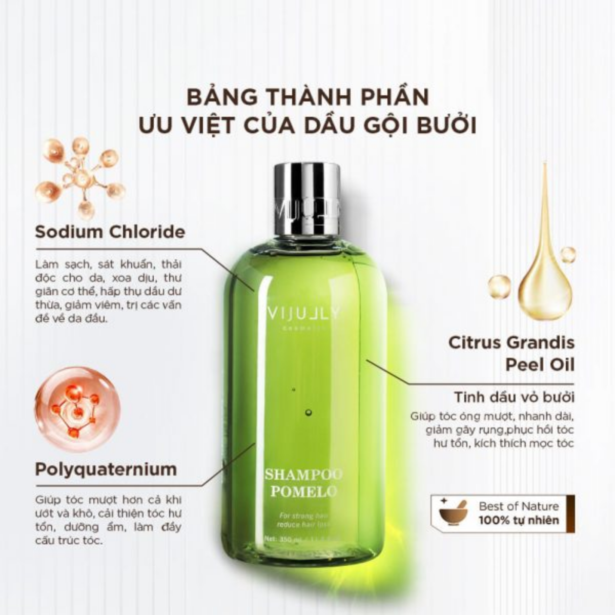 Dầu gội bưởi ngăn rụng tóc Vi Jully 350ml