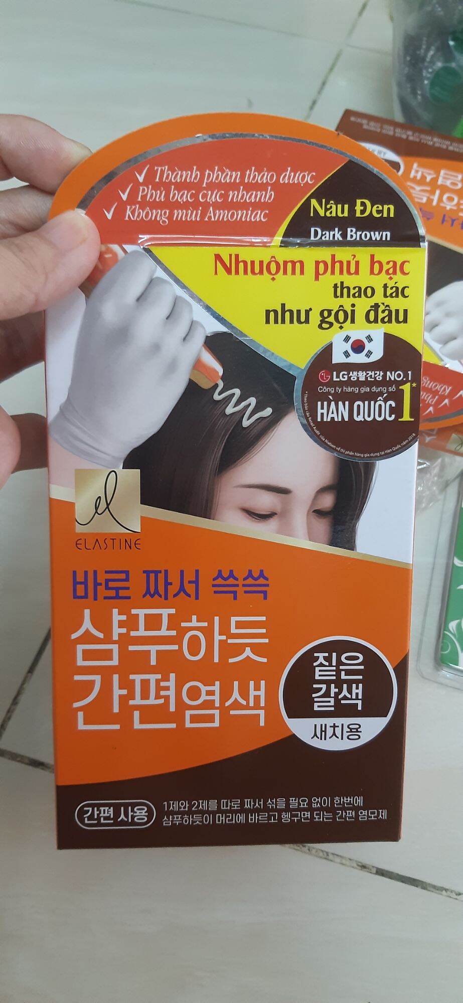 Thuốc Nhuộm Phủ Bạc Elastine Hàn Quốc Gói 20g nâu đen