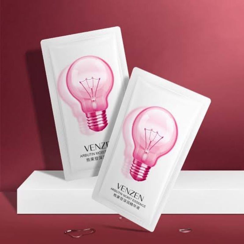 1 Miếng Măt nạ bóng đèn hồng Venzen dưỡng ẩm trẻ hóa da nội đia Trung 2ml A016