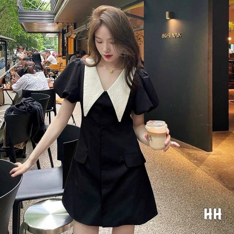 Đầm umi cổ lá sen nhọn BG