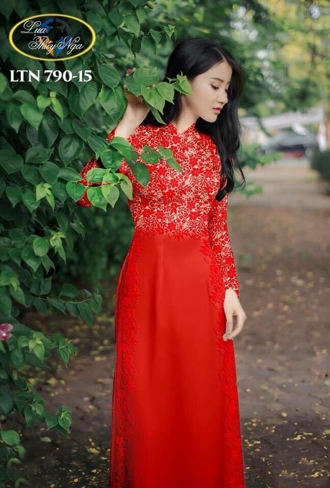 Vải áo dài giả ren