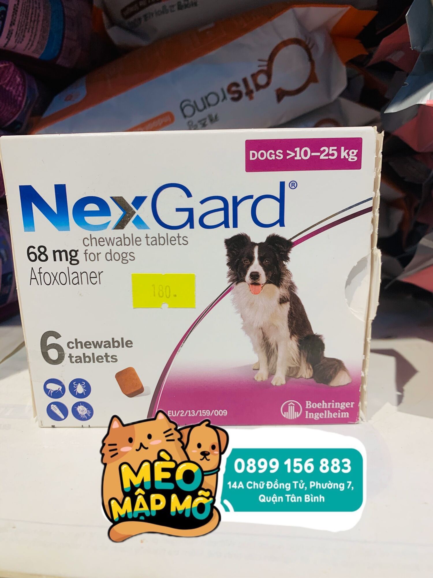 [ 1 viên - 10-25kg] viên nhai NexGard trị ve, bọ chét, và ghẻ cho chó 10-25kg