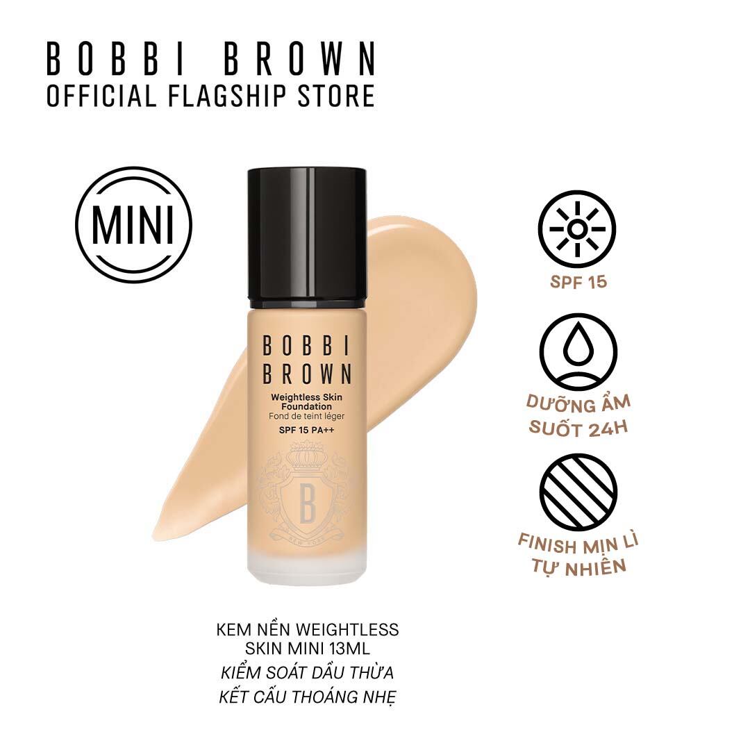 【PHIÊN BẢN TRẢI NGHIỆM】【NEW】Bobbi Brown bộ 3 make-up rạng rỡ cuốn hút: Kem nền mini thoáng mịn Bobbi