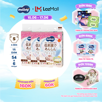 [Từ 22-23 tặng QUÀ TO-SLCH] Combo 3 tã dán Moony Dịu Nhẹ siêu cao cấp S54(6) miếng - Nhập khẩu từ Nhật Bản