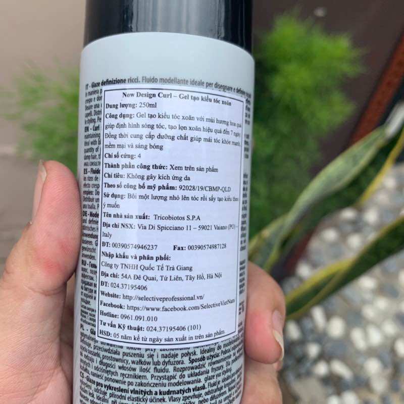 GEL TẠO KIỂU TÓC UỐN SELECTIVE DESIGN CURL Ý 250ml
