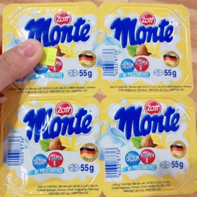 Ván sữa dinh dưỡng cho bé Monte -1 Lóc 4 hộp