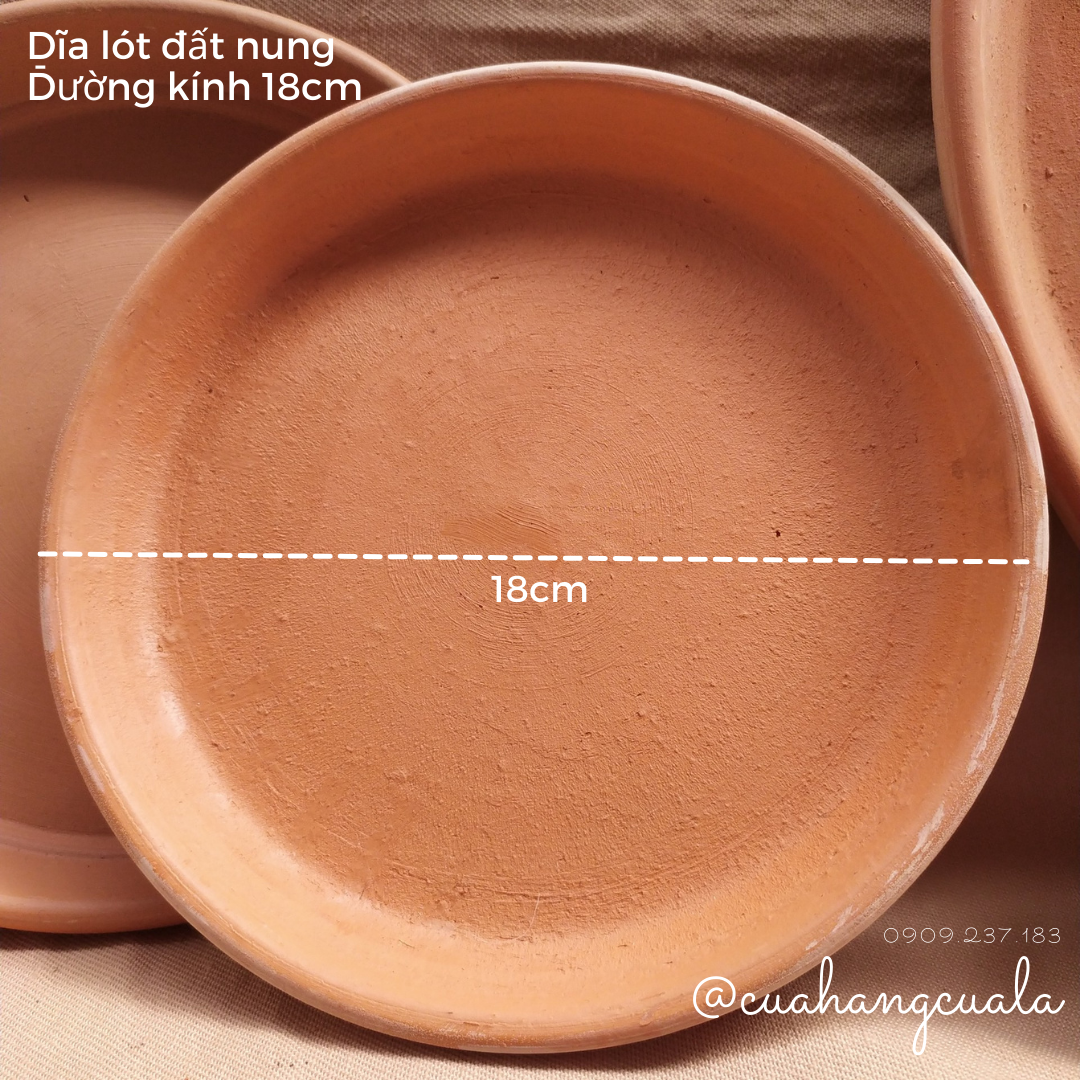 Dĩa lót chậu đất nung trồng cây (đủ size 5 - 32cm)