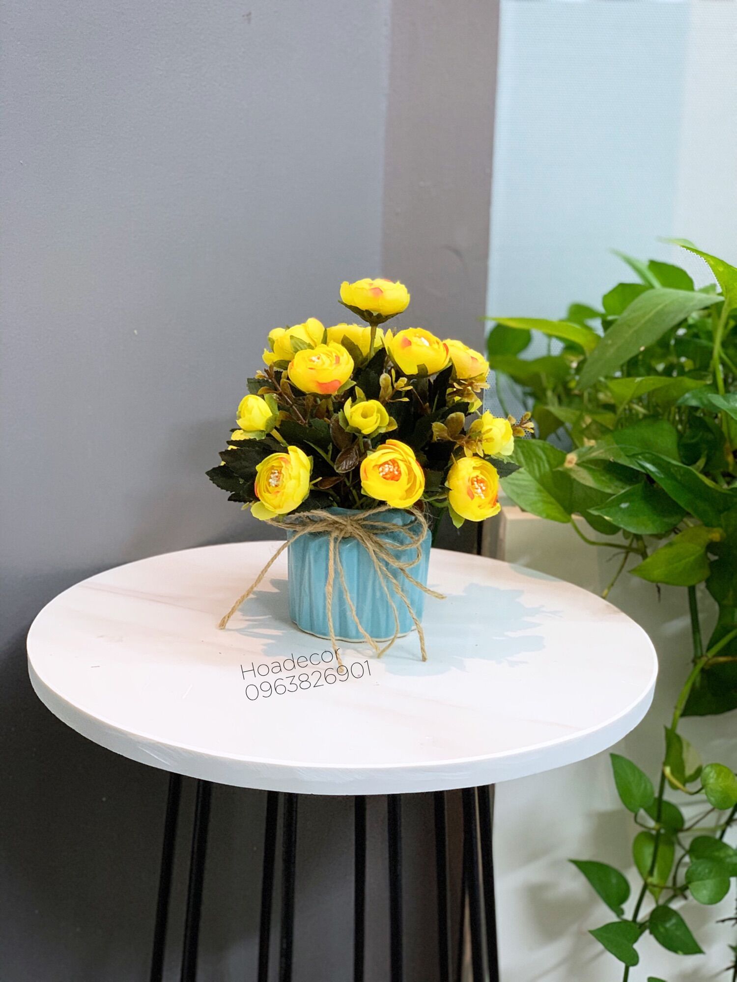 Chậu Hoa Giả Để Bàn Vitage Siêu Chảnh