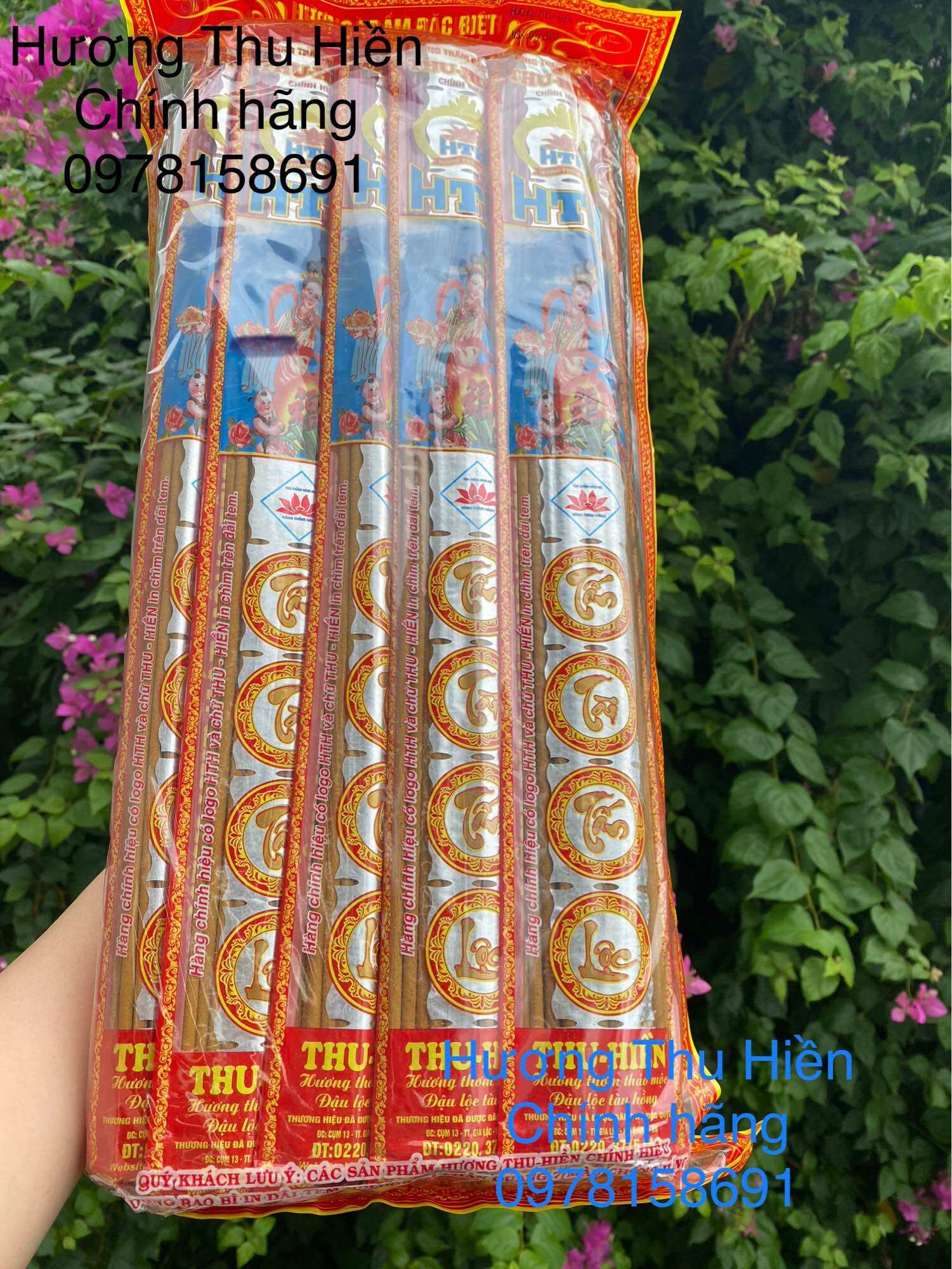Hương trầm thảo mộc cô tiên Thu Hiền dài 43cm đậu lộc tàn hồng