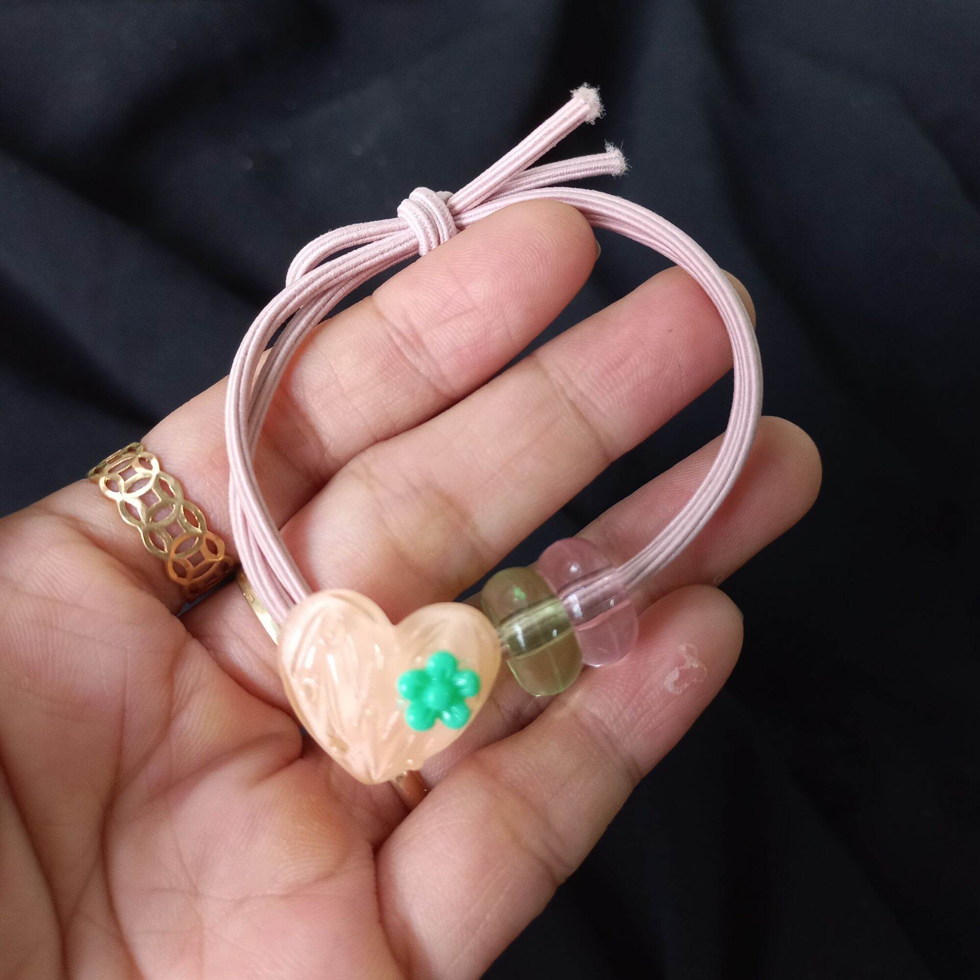 Dây cột tóc trái tim hoa dễ thương 03 (được chọn màu)