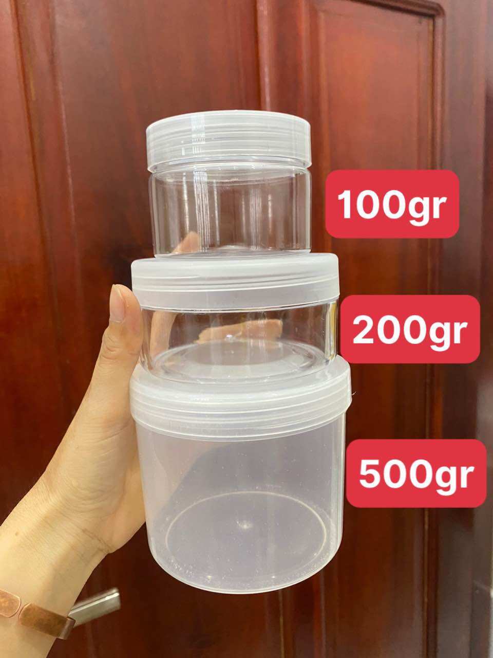 hủ kiếng 180g màu trắng (có nắp lót)