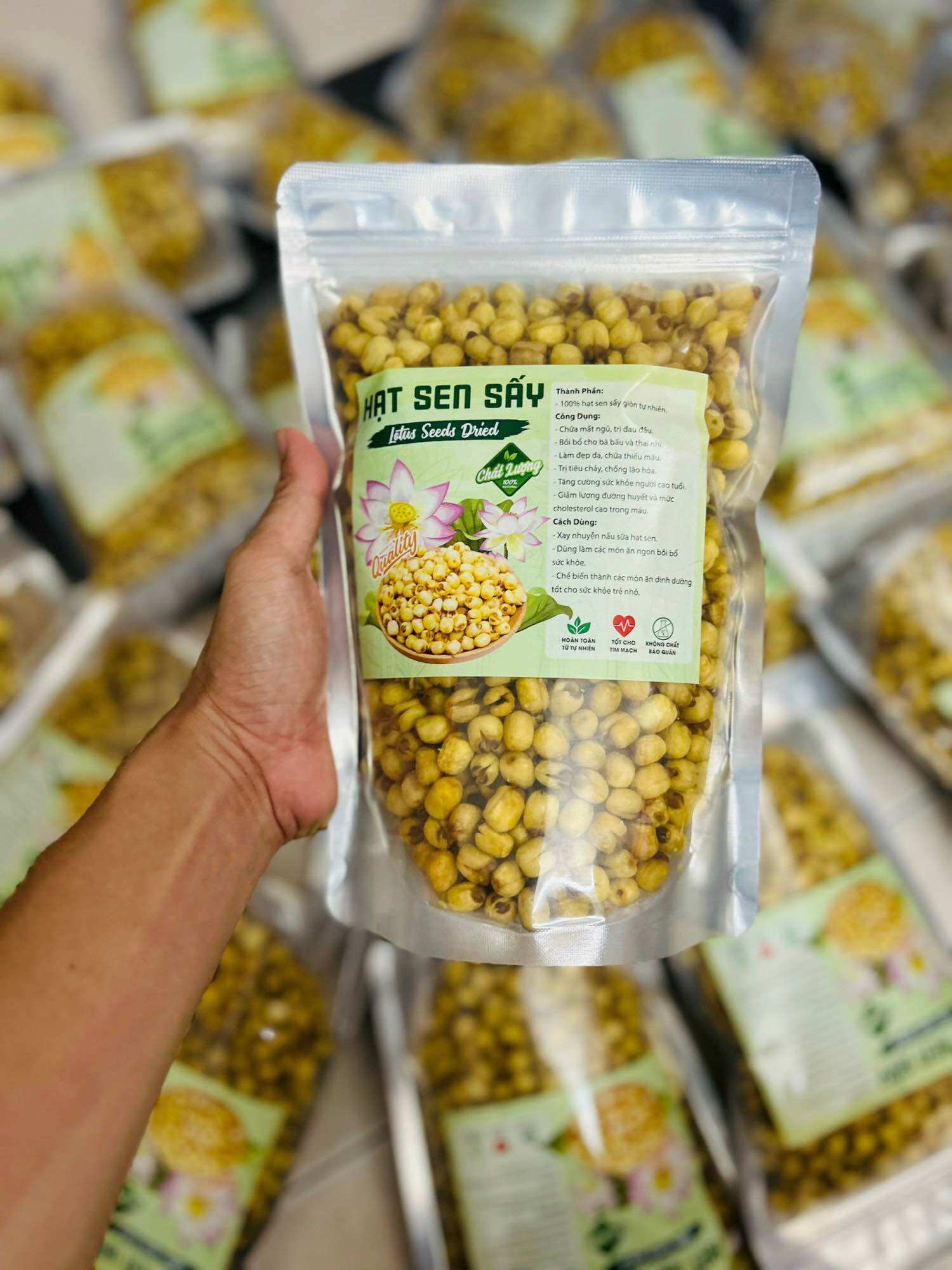 🎉🎉HẠT SEN SẤY GIÒN ( hàng vỡ đôi, siêu giòn ngon) Túi 500gram