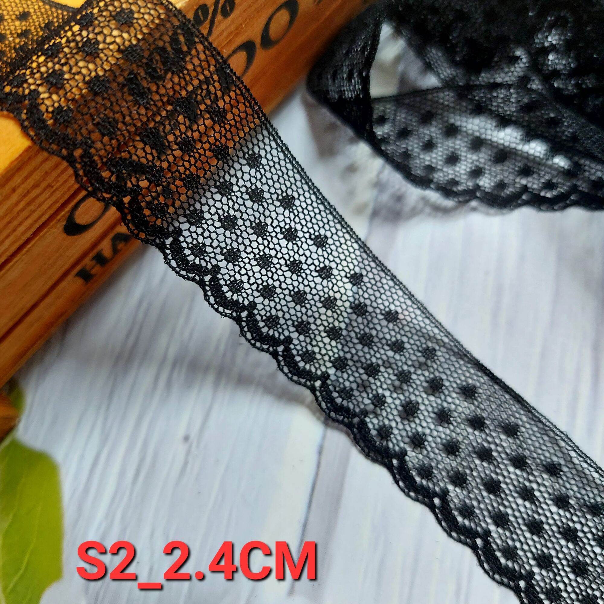 (5 MÉT) REN LƯỚI POLY  MỀM ,PHỤ KIỆN MAY VÁ ,BẢN RỘNG 2.4CM_3  CM.