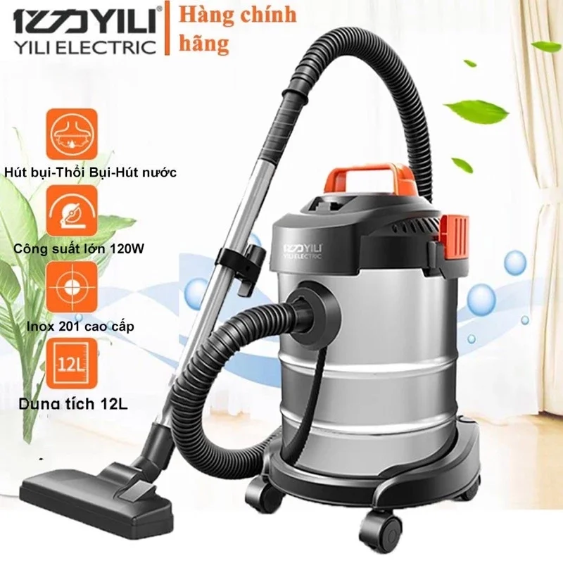 Máy hút bụi gia đình công nghiệp chính hãng  yili 12l YLW6263A [ HÚT KHÔ - HÚT NƯỚC ] THỔI BỤI 100% CHÍNH HÃNG NHẬP CHÍNH NGẠCH