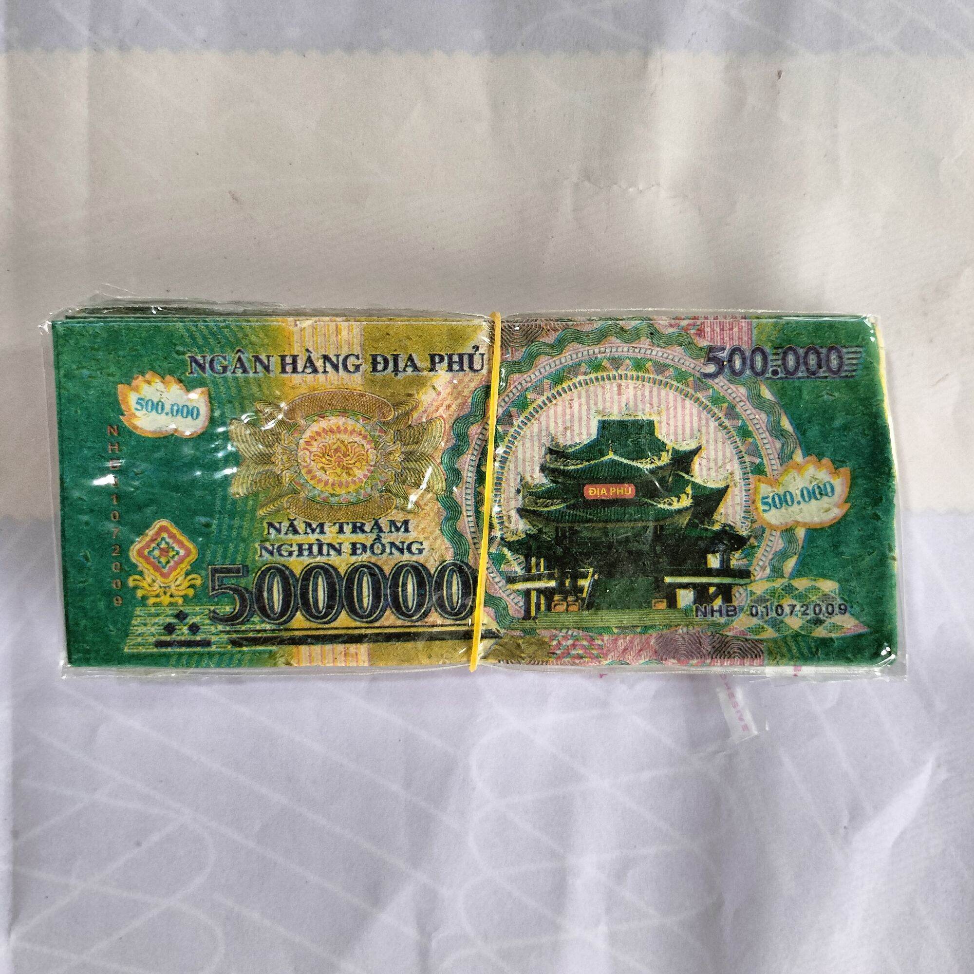(10 cục 100 xấp nhỏ)Giấy cúng tiền Việt polyme các mệnh giá