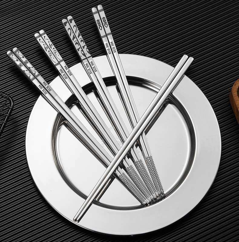 Set 5 đôi đũa inox 304/316 cao cấp có hộp