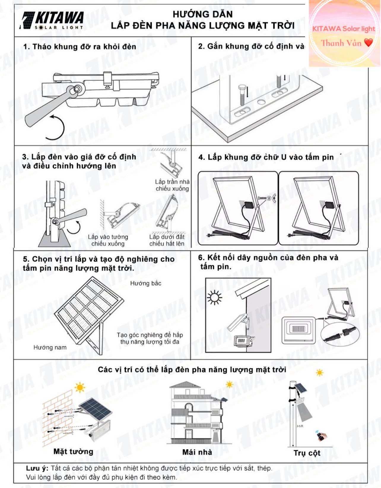 [60W] Đèn Pha Năng Lượng Mặt Trời Kitawa 60W IP67 DP160