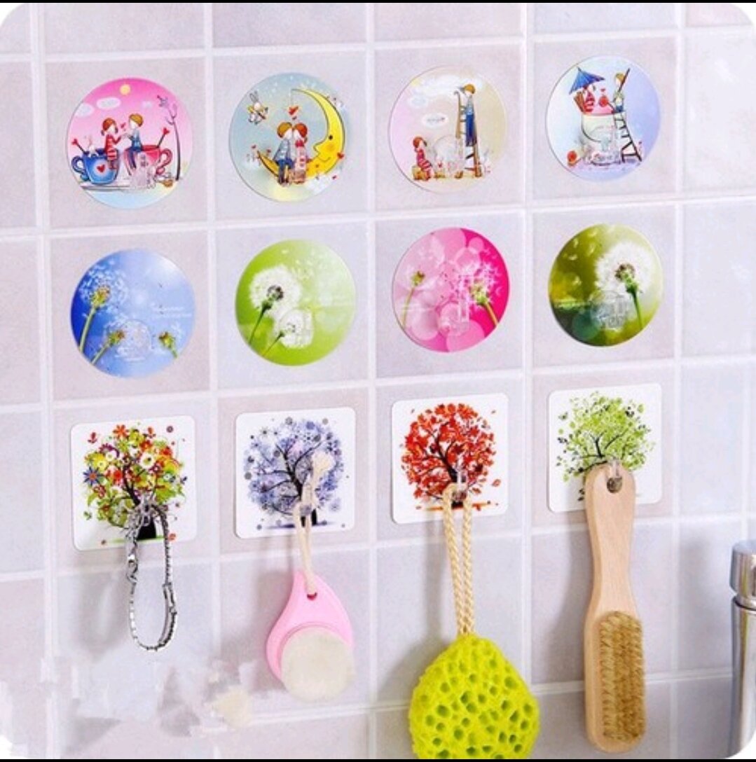 Combo 10 móc dán tường 3d nhiều hình