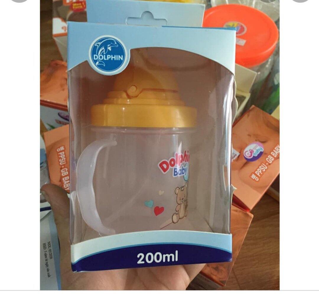 Bình uốn nước có ống hút Dolphin 200ml