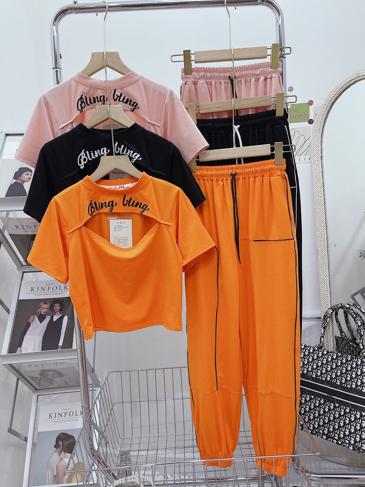 SÉT BỘ CROPTOP BLING KẸP MÍ FULL SIZE