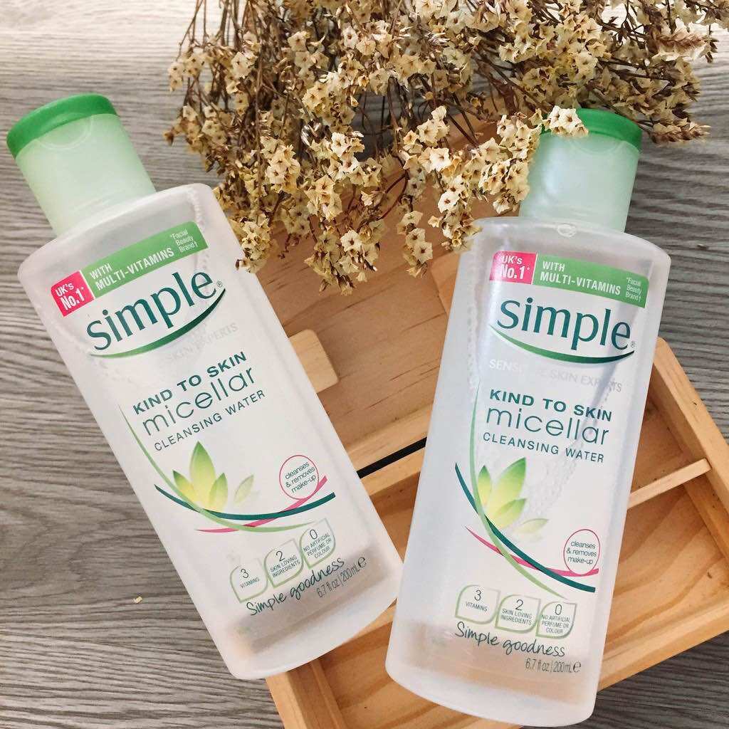 (Mua 3 tang 1)Nước Tẩy Trang Simple Micellar Cleansing Water 200ml