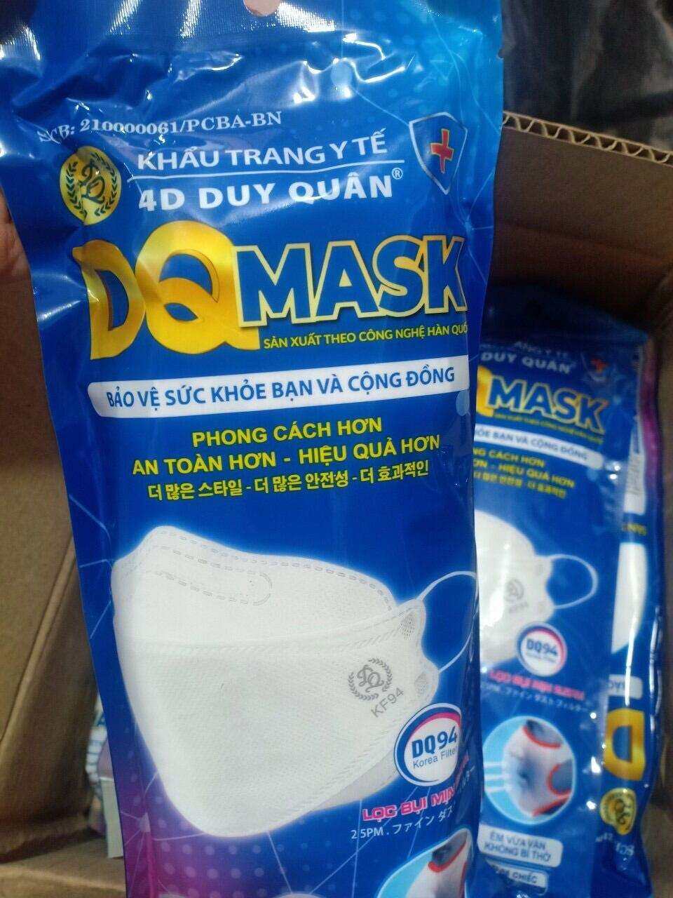 Khẩu trang KF94 Duy Quân 1 thùng 300 chiếc khẩu trang y tế 4 lớp 4D KF94(1 thùng 30 gói, mỗi gói 10 chiếc