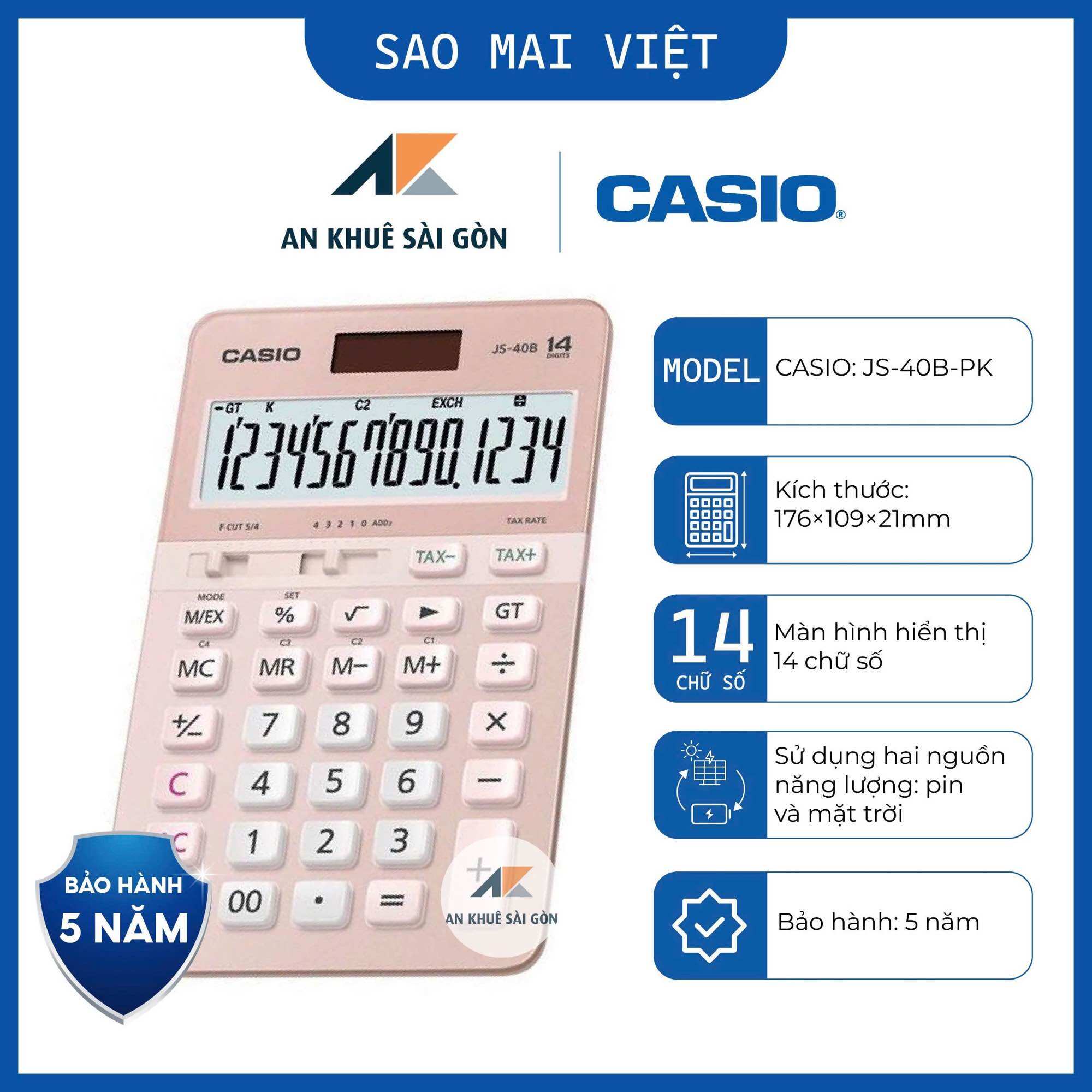 Máy tính để bàn Casio JS-40B [Hiệu suất cao] CHÍNH HÃNG