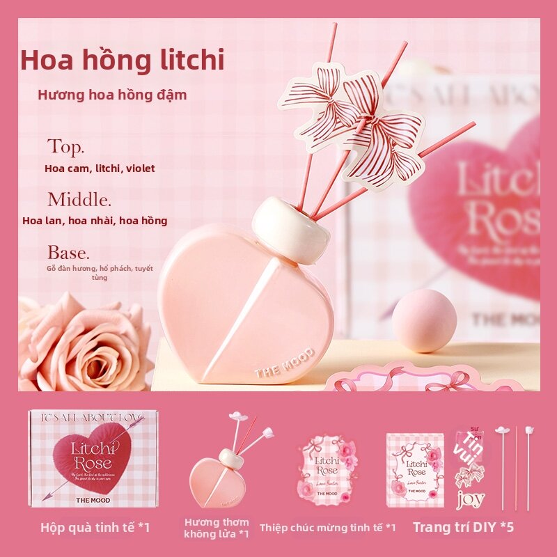 the mood | Máy khuếch tán không lửa hình trái tim hương hoa quả
