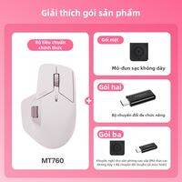 Rapoo | Chuột Không Dây Công Thái Học Rapoo MT760/MT760 Mini Kết Nối Đa Thiết Bị (Bluetooth & 2.4G) Pin Sạc Type-C 800mAh