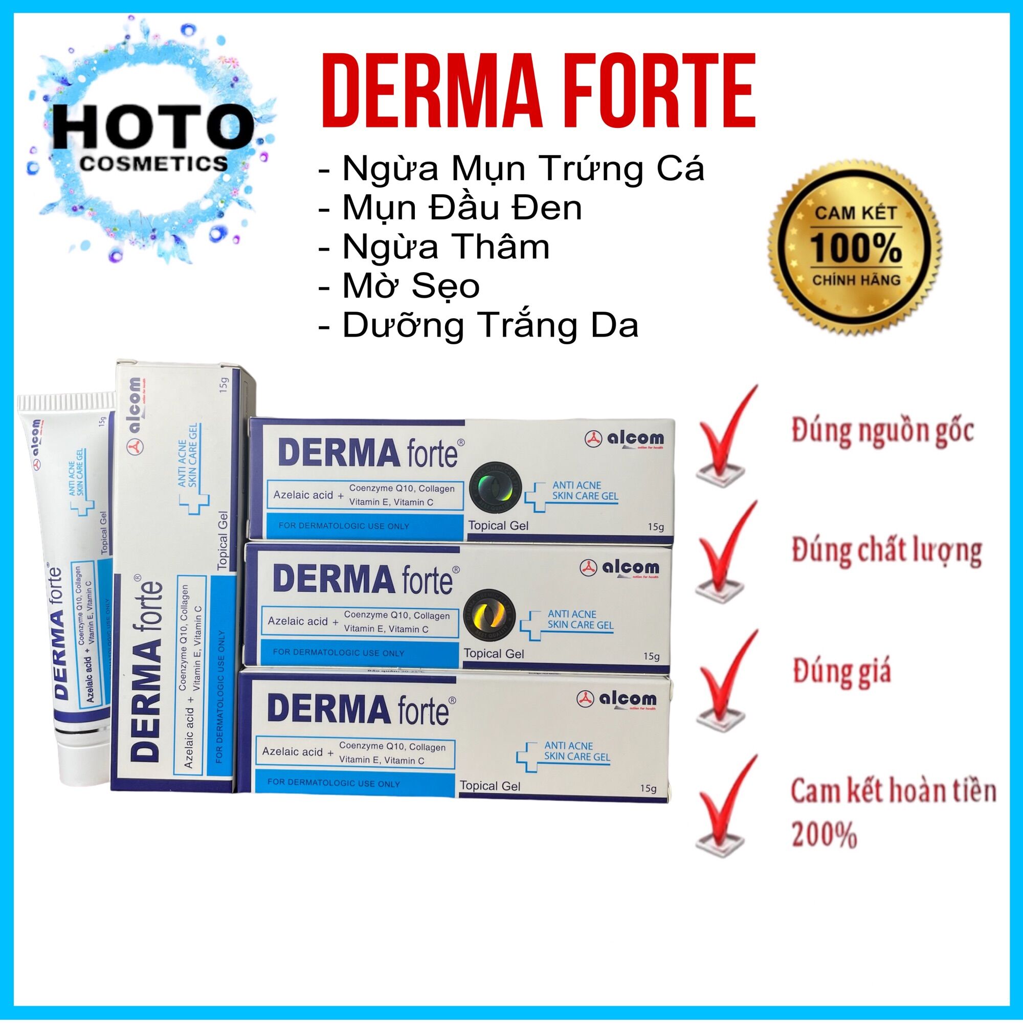✅[CHÍNH HÃNG] DermaForte 15g - Giảm Mụn, Làm Mờ Sẹo, Mờ Thâm, Dưỡng Da