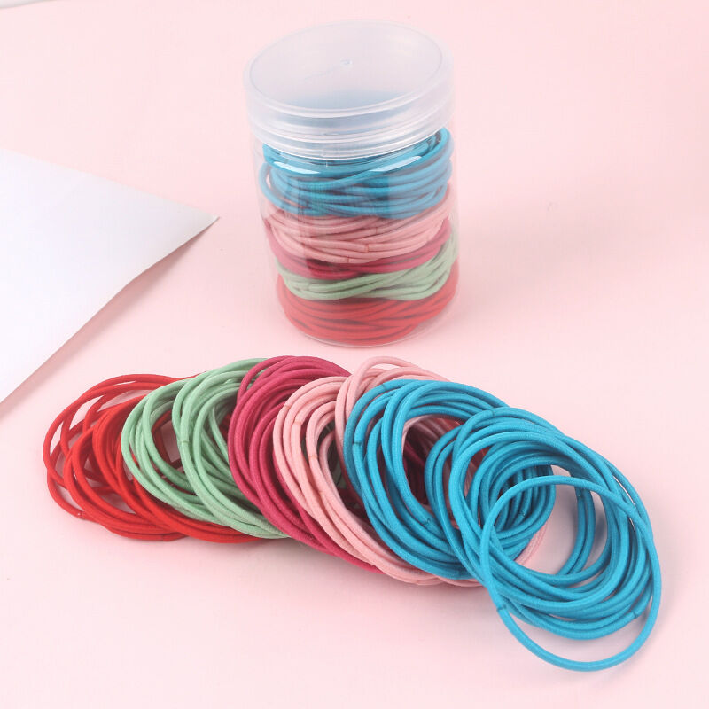Set 100 Thun Cột Tóc Có Hộp Đựng, Chun Buộc Tóc
