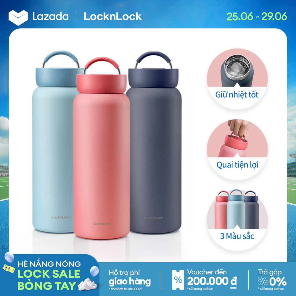 LHC4300 - Bình giữ nhiệt Lock&Lock Jumbo Tumbler 900ml - Có quai xách inox - Giữ nhiệt 24h - Dung tích lớn - Hàng chính hãng