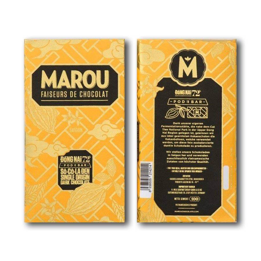 socola Marou Đồng Nai 72% cacao thanh 80g