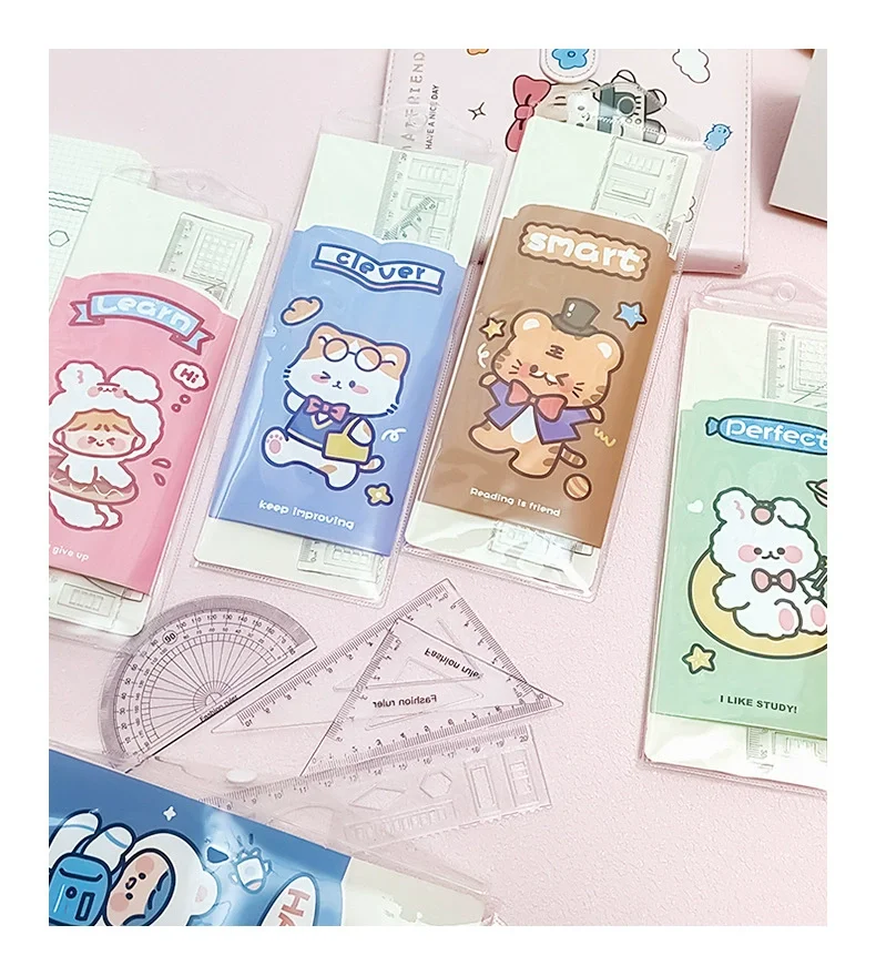Bộ 4 Thước Eke Dụng Cụ Học Tập Trong Suốt BiTi Store