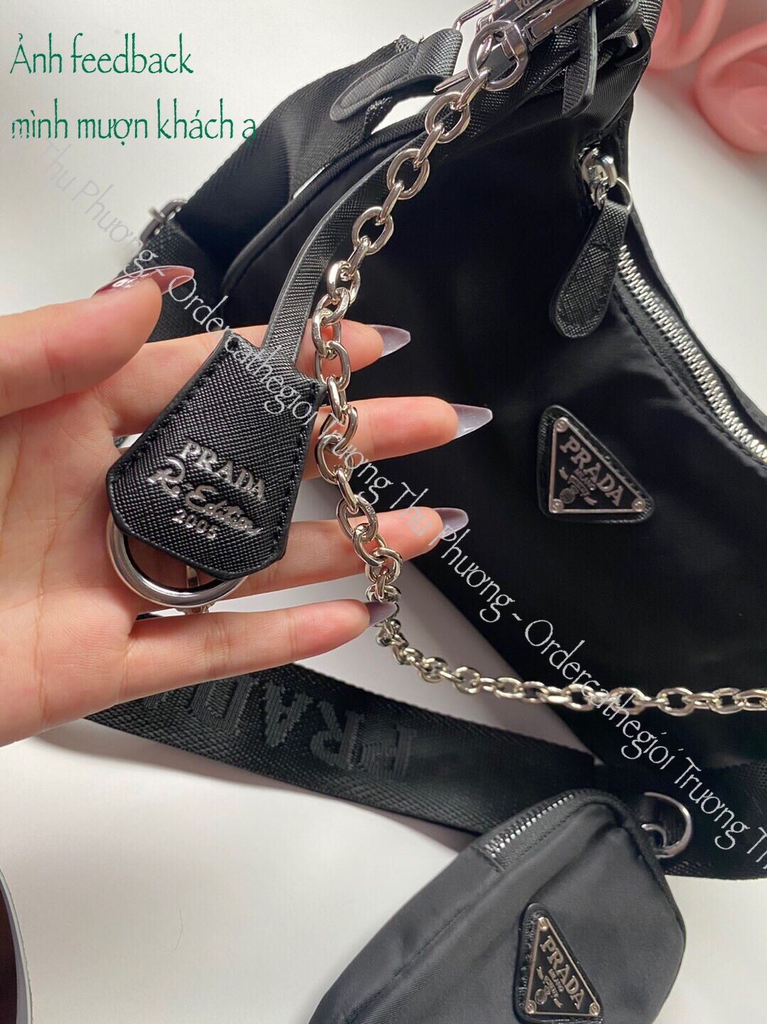 Túi Xách Prada 1:1 ( Vải dù xịn , Dập logo dây/móc khoá )