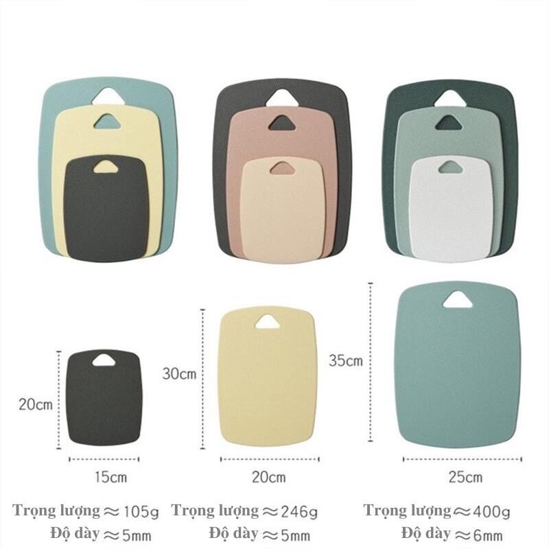 Set 3 Thớt 3 màu ECCO 5D kháng khuẩn,chống truợt