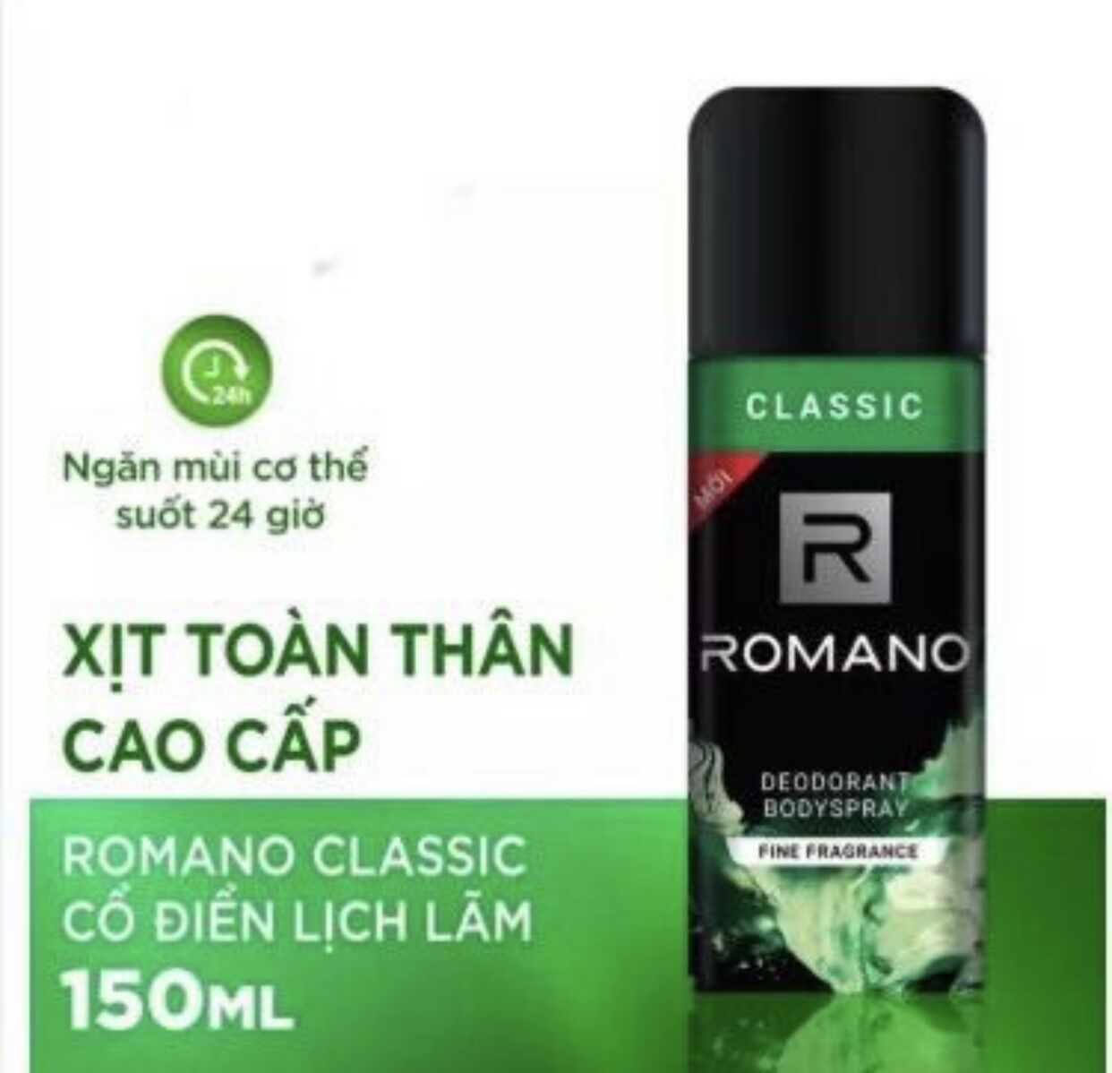 Xịt Khử Mùi Toàn Thân ROMANO 150ml
