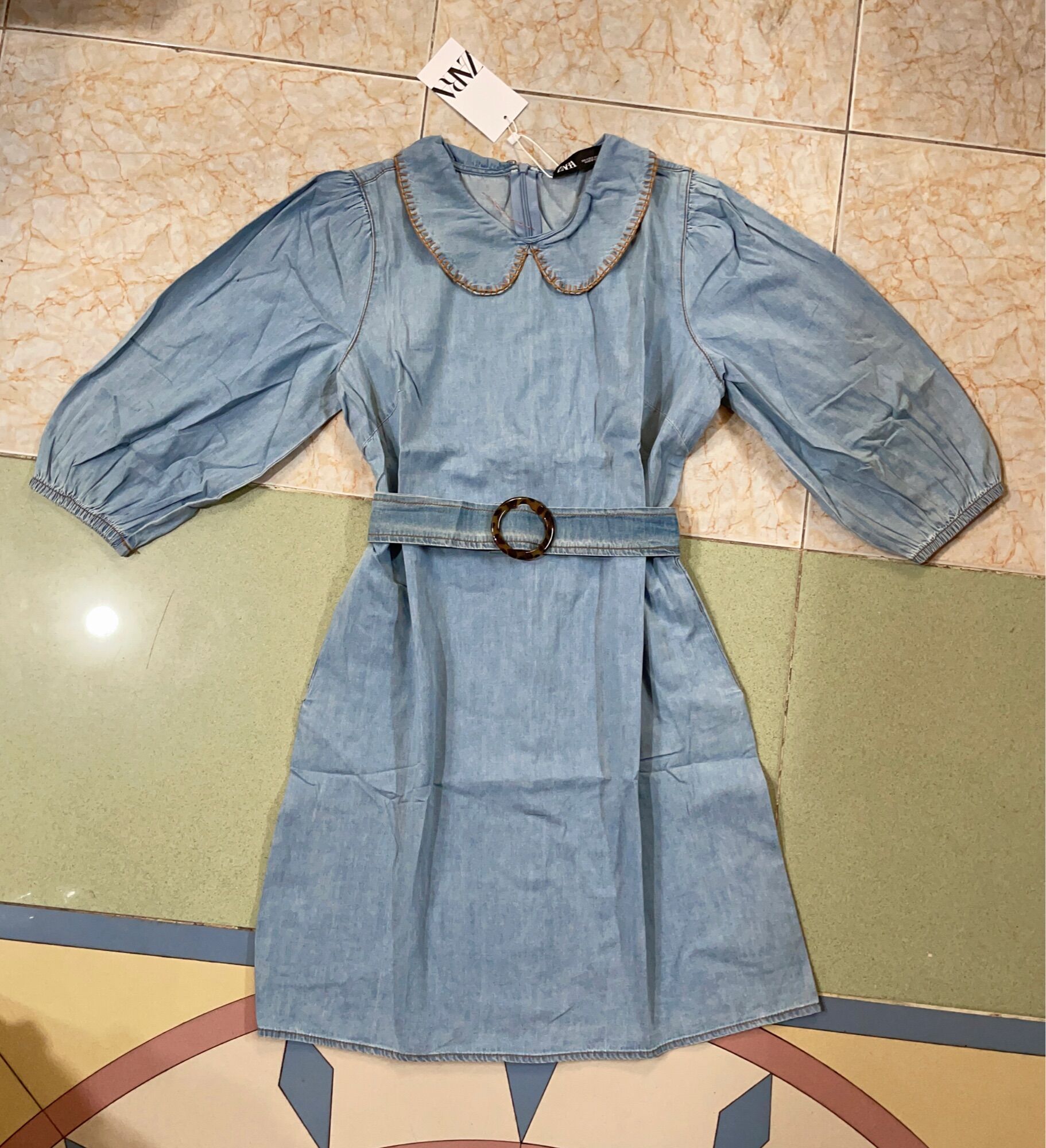 Đầm zara xuất xịn có cổ thanh nhã size m