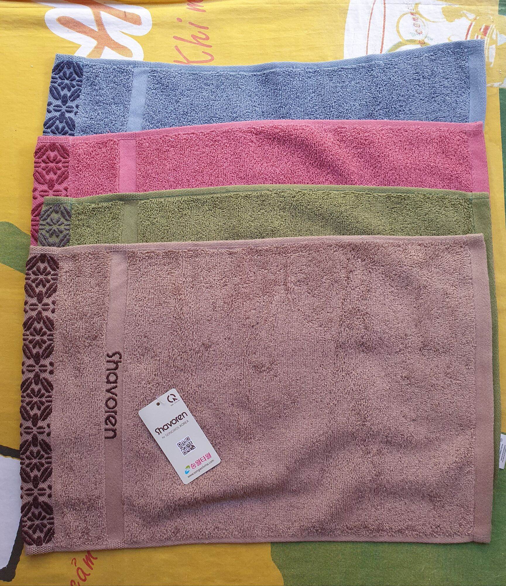 Khăn mặt 100% cotton Shavoren họa tiết