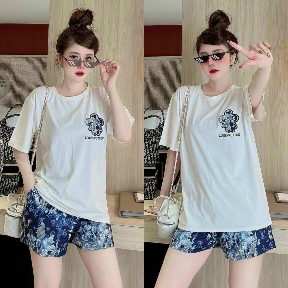 SÉT BỘ SHORT ĐI CHƠI COTTON PHỐI 3D SIÊU ĐẸP