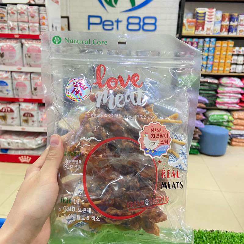 Snack cho chó thịt vịt/gà cuộn da bò natural core 160g
