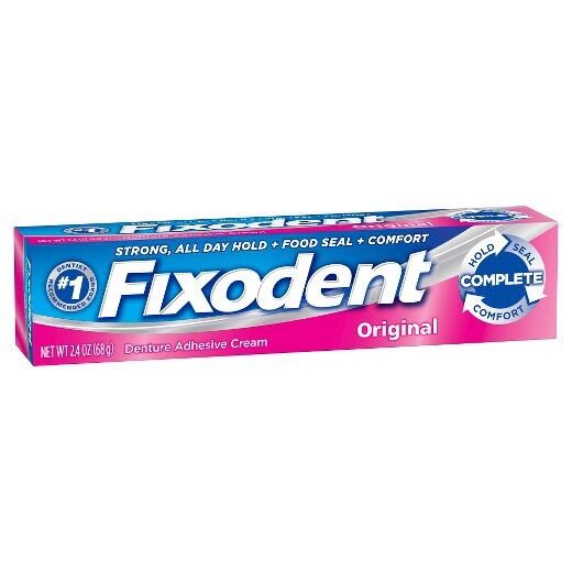 Keo dán hàm răng giả fixodent 68g - made in usa