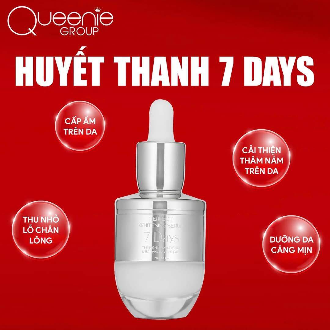 Huyết thanh 7day Queenie skin giúp căng bóng da mịn màng lọ 50,ml