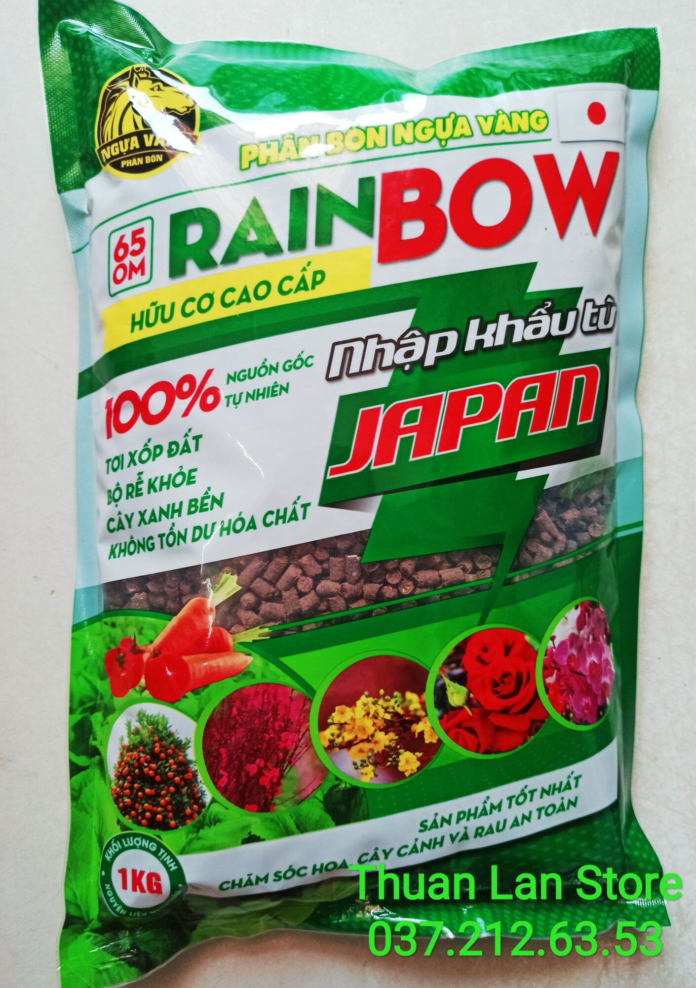 Phân hữu cơ rain bow nhập từ japan gói 1kg